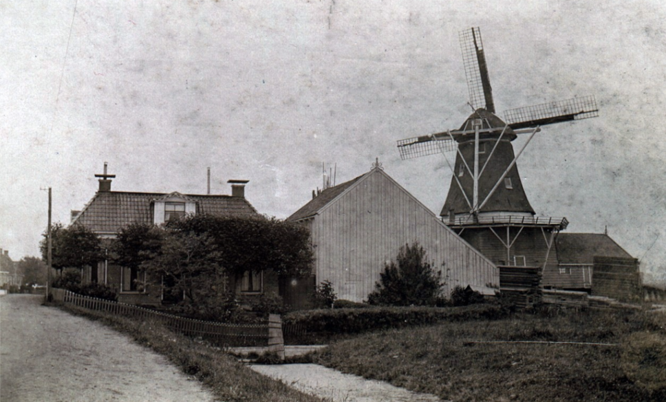 Dokkum toen en nu: De molen het Hert/de Reus