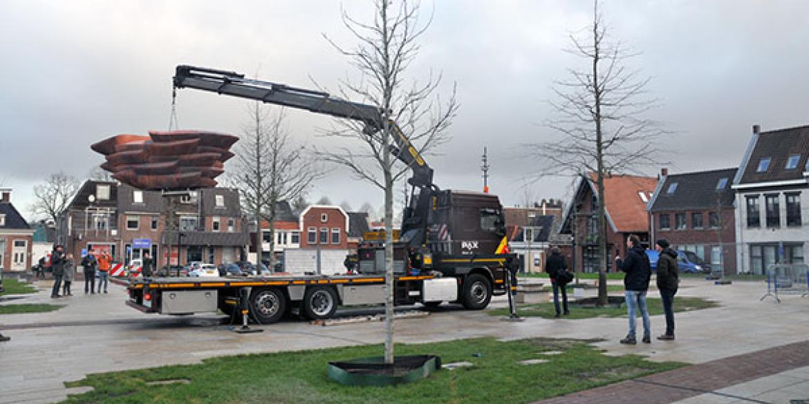 IJsfontein geplaatst op de Markt in Dokkum