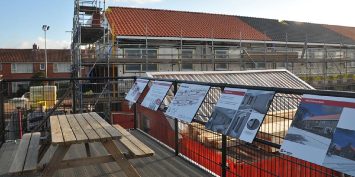 Nieuwbouw Hoedemakerspolder te volgen vanaf uitkijkpunt