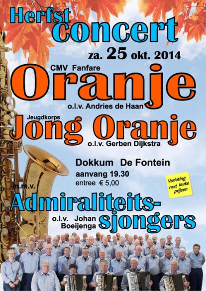 Herfstconcert Fanfare Oranje en Shantykoor de Admiraliteitssjongers