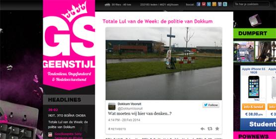 Flitskast in Dokkum haalt Geenstijl dankzij tweet